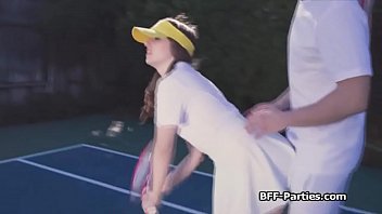Foursome at the tennis court